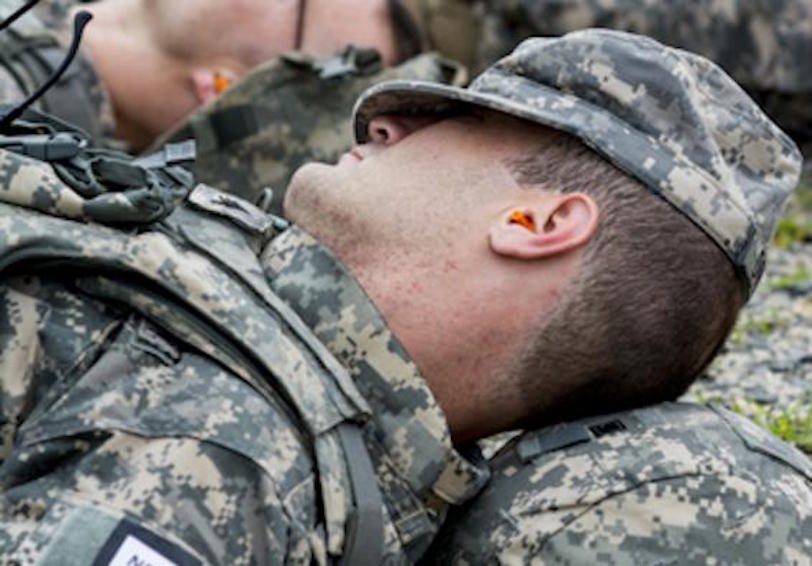 Soldier napping to ensure optimal performance and total force fitness    Source  U S  Army photo by Sgt  1st Class Michel Sau