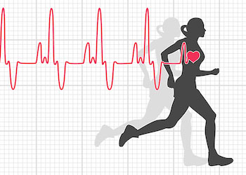 Runner's heart rate is impacted by military fitness training and her military workout.