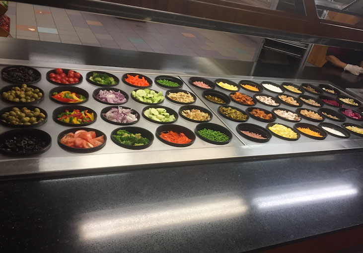 Salad bar in DFAC design for performance nutrition