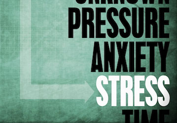 Arrow points to stress next to pressure and anxiety since stress management is key to military wellness 