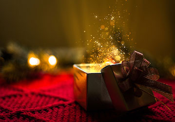 Holiday gift box with a bow suggests military wellness and performance optimization is boosted by more than material items