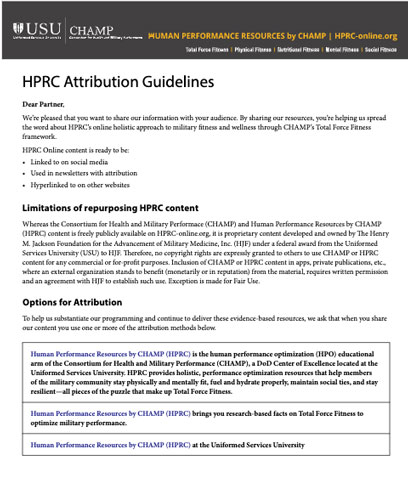 Link to HPRC Attribution Guidelines PDF