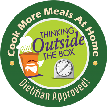 Cook more meals at home. Thinking outside the box. Dietitian approved!