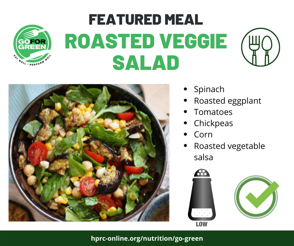 Healthy meal with roasted veggies