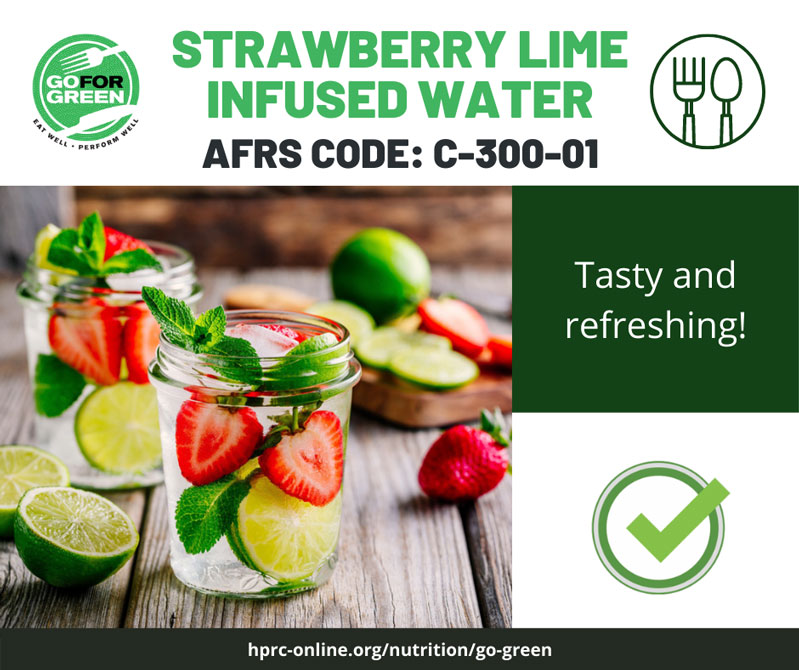 Strawberry Lime Infused Water. Tasty and refreshing! AFRS Code: C-300-01