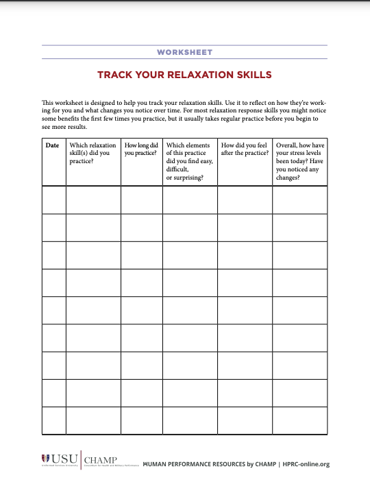Link to Track Your Relaxation Skills worksheet