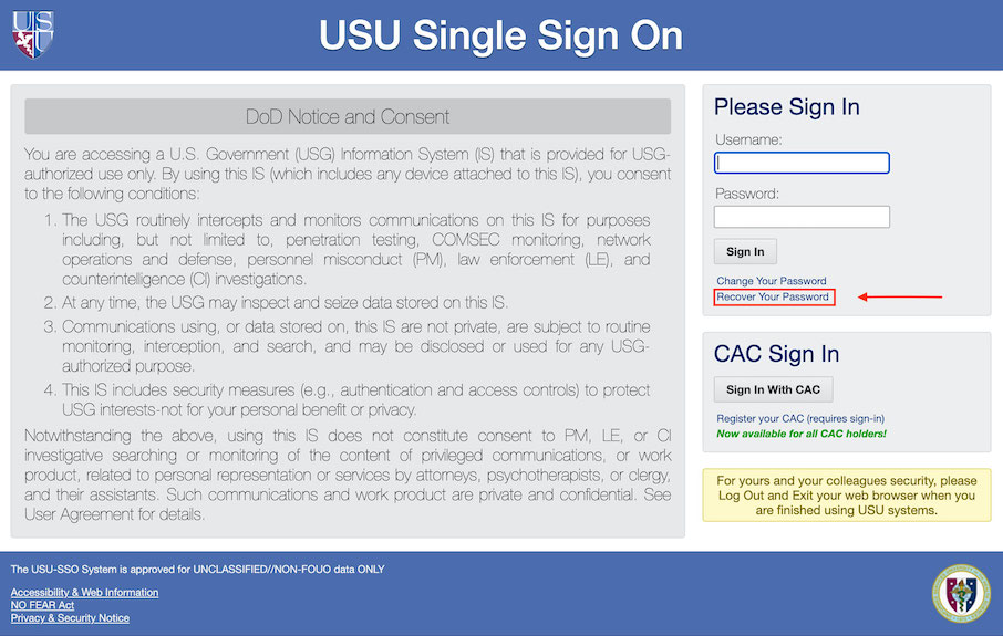 SSO sign-in page