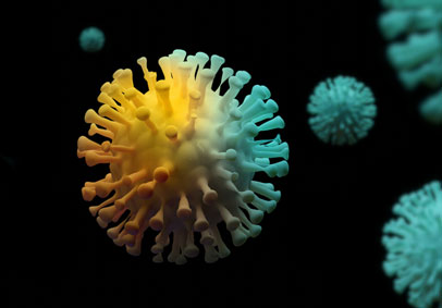 Digital rendering of the novel coronavirus 