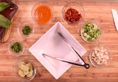 Ingredients for a Thai chili chicken salad  a healthy lunch option for fitness and performance 