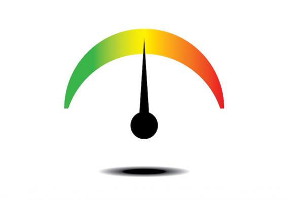 Go 4 Green gauge showing green  yellow  and red with pointer at yellow promotes nutrition-fueled health and performance  