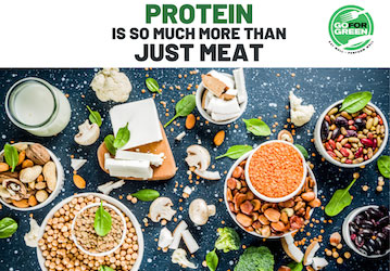 Protein is so much more than just meat  Go for Green logo 