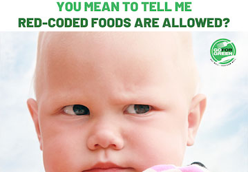 You mean to tell me red-coded foods are allowed  Go for Green logo 