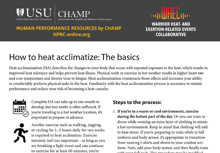 Heat Acclimatization infosheet thumbnail