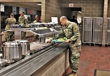 Military dining facility salad bar