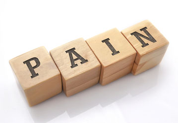 Blocks with the letters P-A-I-N communicates VA initiative to provide pain management resources for military personnel  